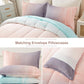 Girls Comforter Set, Queen/King Size, Ombre Blue Pink Rainbow 3-Piece Bedding Collection