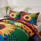 Floral Sunflower Comforter Set, Queen/King Size, Quilted Bedding with Pillowcases