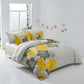 Floral Comforter Set, Queen/King Size, Yellow Floral 3-Piece Bedding, Lightweight Microfiber