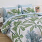 Soft Floral Leaf Comforter Set, Queen/King Size, Deluxe Quilted Bedding with Pillowcases