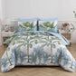 Soft Floral Leaf Comforter Set, Queen/King Size, Deluxe Quilted Bedding with Pillowcases