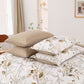 Soft Floral Leaf Comforter Set, Queen/King Size, Plush Quilted Bedding with Pillowcases