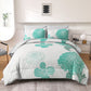 Floral Winter Comforter Set, Queen/King Size, Ultra-Soft Quilted Bedding with Pillowcases