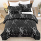 Queen Black Marble Comforter Set, Bedding for All Seasons, 3-Piece Set