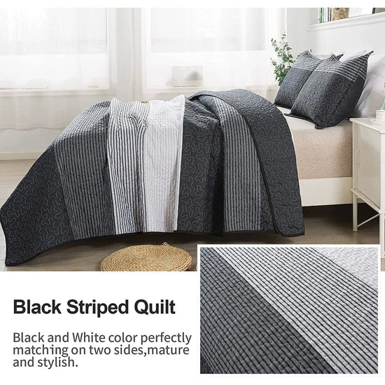 Detailed Quilted Bedspread and Pillowcases Set: A Signature of Quality and Style-Queen