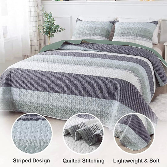 Ethereal Quilted Bedspread and Pillowcases Set: A Dreamy Addition to Your Home-Queen