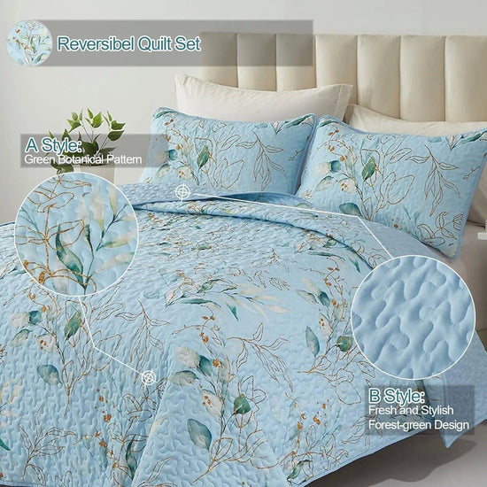 Heavenly Quilted coverlet and pillowcovers set: Cozy and Warm-Queen