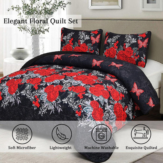 Universal Quilted coverlet and pillowcovers set: Fits Any Decor Style-Queen