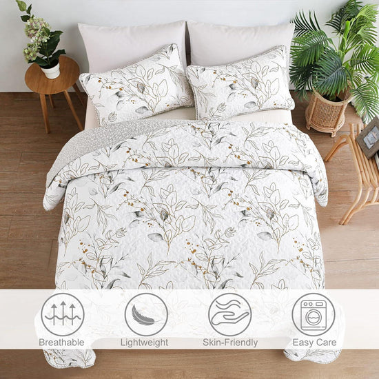 Breathtaking Quilted Coverlet and Pillowcases Set: Transform Your Bedroom&