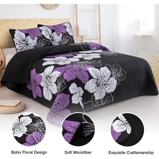 Majestic Quilted Bedspread and Pillowcases Set: Unmatched Beauty and Comfort-Queen