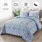 Tasteful Quilted Bedspread and Pillowcases Set: Subtle Sophistication for Your Space-Queen