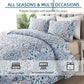 Tasteful Quilted Bedspread and Pillowcases Set: Subtle Sophistication for Your Space-Queen