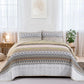 Crafted Quilted Bedspread and Pillowcases Set: A Testament to Skilled Craftsmanship-Queen