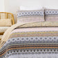 Crafted Quilted Bedspread and Pillowcases Set: A Testament to Skilled Craftsmanship-Queen