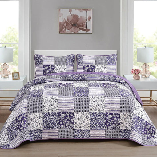 Harmonious Quilted bedspread and pillowcovers set: Perfect Balance of Style-Queen