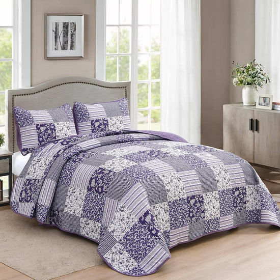 Harmonious Quilted bedspread and pillowcovers set: Perfect Balance of Style-Queen