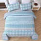 Peaceful Quilted coverlet and pillowcovers set: Relax and Unwind-Queen