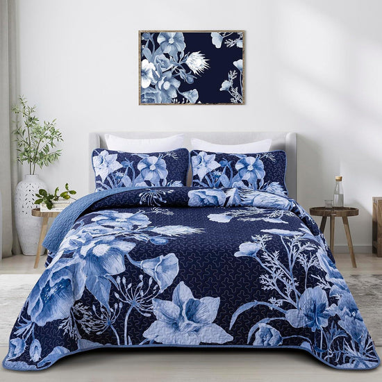 Vibrant Quilted coverlet and pillowcovers set: Eye Catching Design-Queen