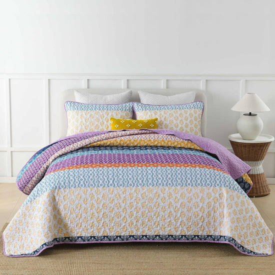 Quirky Quilted coverlet and pillowcovers set: Add Personality to Your Space-Queen