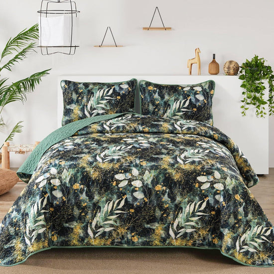 Lush Quilted coverlet and pillowcovers set: Soft and Cozy Feel-Queen