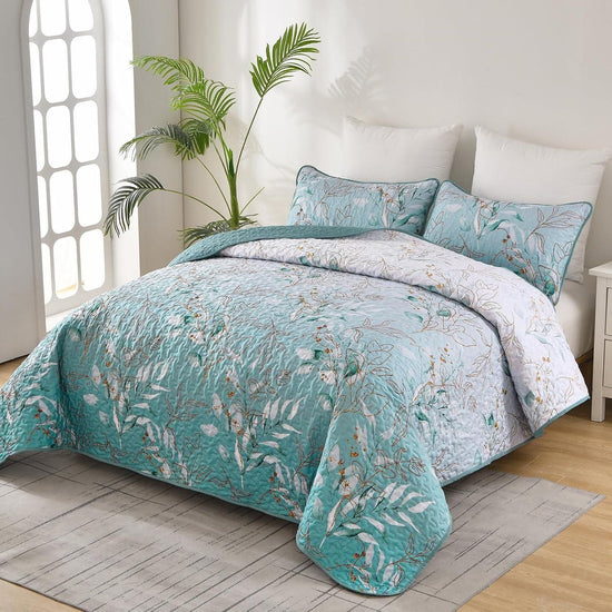 Radiating Quilted bedspread and pillowcovers set: Shine in Your Bedroom-Queen