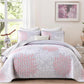 Mosaic Quilted coverlet and pillowcovers set: Unique Patchwork Design-Queen