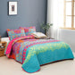 Colorful Quilted bedspread and pillowcovers set: Add a Splash of Color-Queen