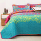 Colorful Quilted bedspread and pillowcovers set: Add a Splash of Color-Queen