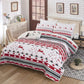 Vintage Christmas Print Queen Bedspread Set