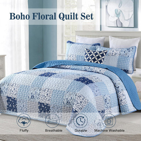 Charming Quilted coverlet and pillowcovers set: Timeless Appeal-Queen