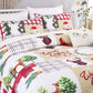 Festive Christmas Red & Green Queen Bedspread Set