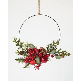 Berry Ball Half Wreath 35cm