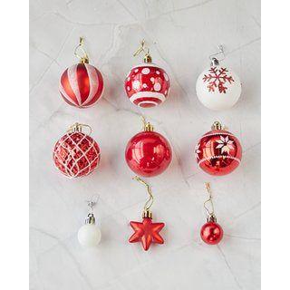 Ornament Assortment Red/White 42Pcs