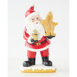 Santa With Gingerbread 22cm