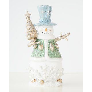 Snowman With Tree 23cm