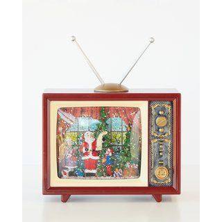 Xmas Tv Music Box Santa 17cm