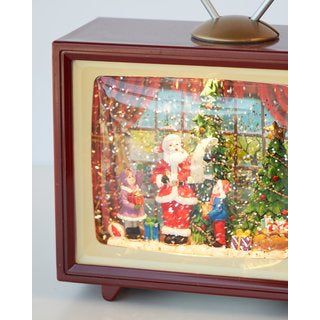 Xmas Tv Music Box Santa 17cm