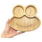 Bamboo Kids Children Baby Plate Bowl & Silicon Suction Cap Base & Spoon - Frog