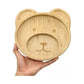 Bamboo Kid Child Baby Plate Bowl & Silicon Suction Cap Base & Spoon - Teddy Bear