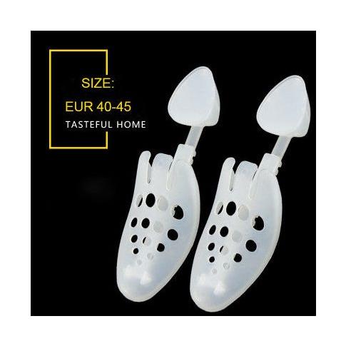 Adjustable Transparent Shoe Tree Stretcher, Size EUR 40-45 (One Pair)