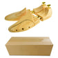 Adjustable Pine Wood Shoe Tree with Brass Knobs, Size EUR 37-38