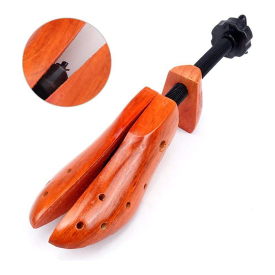 Brown Adjustable Wooden Shoe Stretcher for Men & Women, Medium Size (EUR 39-41)