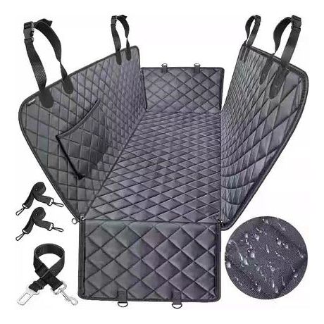 Dog Car Seat Cover with Mesh Window, Waterproof Pet Seat Cover for Back Seat, Non-Slip Durable Scratchproof Dog Hammock for Cars, Trucks and SUVs