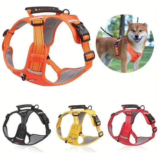 Reflective Dog Harness with Leash, No-Pull Vest Harness for Dogs, Adjustable Dog Vest with Handle, Walking Training Pet Harness XL size