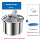 Stainless Steel Automatic Pet Water Fountain with USB Plug, Filter Cartridge Set, and Auto Power-Off Function