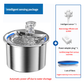 Intelligent Stainless Steel Pet Water Fountain with Smart Sensor, USB Plug, and Auto Power-Off Function