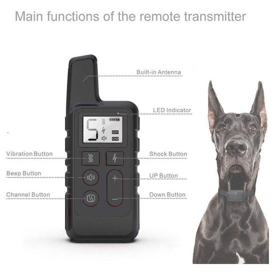 Wireless Dog Training Collar with Remote -500-Yard Range,Waterproof,Rechargeable,Adjustable for Small and Large Dogs