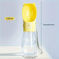 Portable Dog Water Bottle with Bowl Dispenser-500ml Yellow Pet Travel Cup, Leak-proof, One-Hand Operation