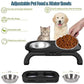 Adjustable Elevated Pet Feeder with Dual Stainless Steel Bowls -Foldable, Anti-Slip Design for Dogs and Cats