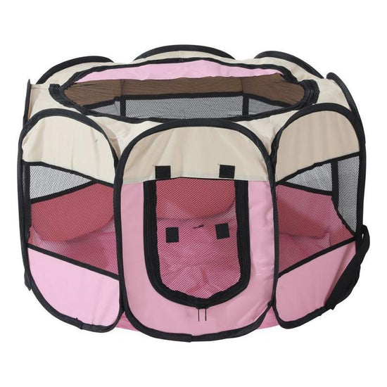 Portable Pet Playpen with Oxford Cloth, Foldable Octagon Dog & Cat Tent, Indoor & Outdoor Use  size 74*74*43cm